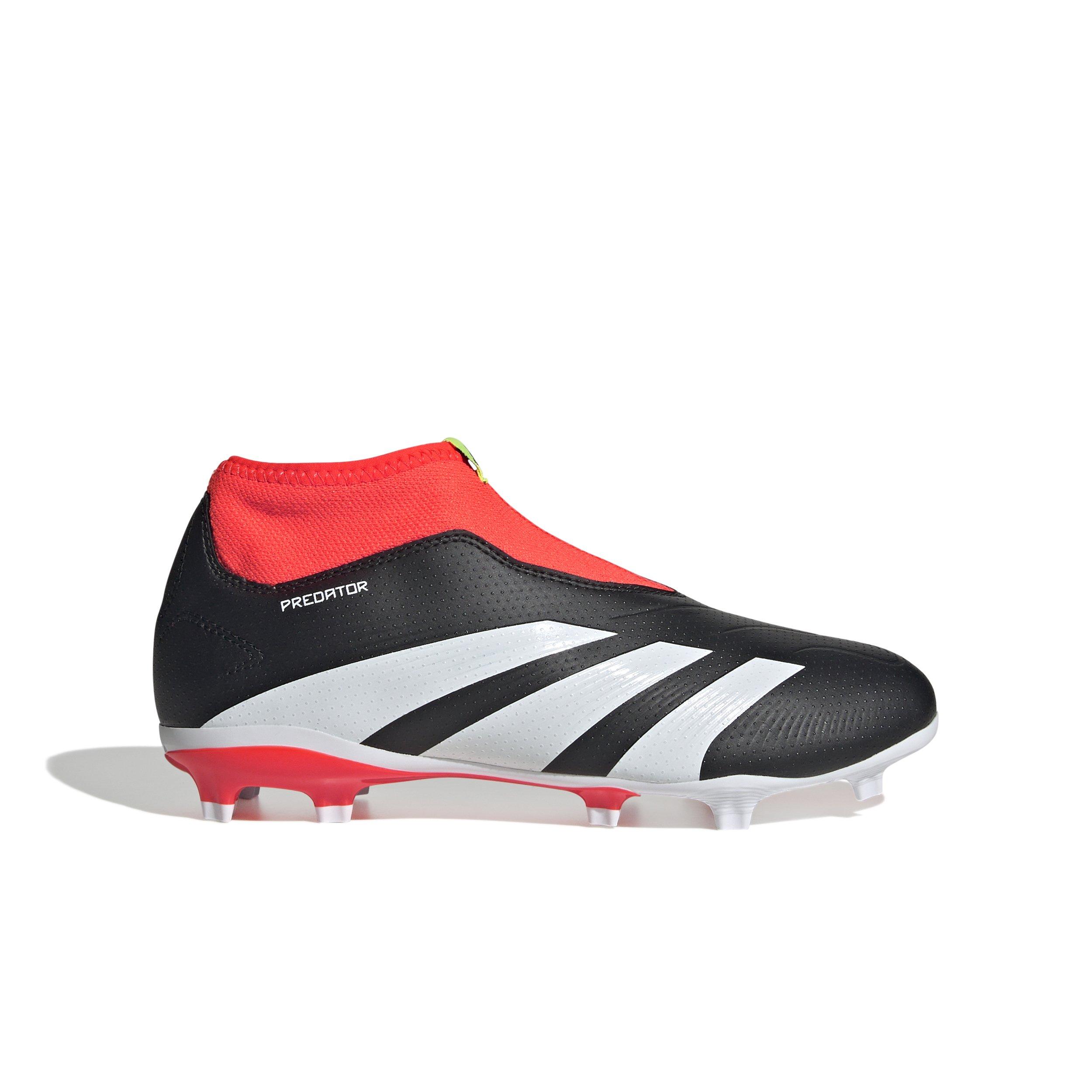 adidas Predator 24 League Laceless FG "Core Black/White/Solar Red" Grade School Kids' Soccer Cleat
